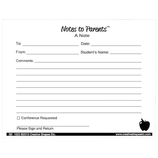 Notes to Parents™, Blank Notes, 6 Packs of 50